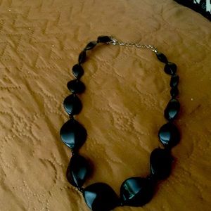 Black neckless large diamond shape beads beautiful design modern.